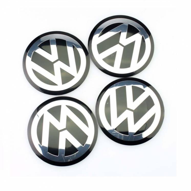 Колпачки логотипы для дисков/колпаков VW Black 56.5-60мм (4шт)