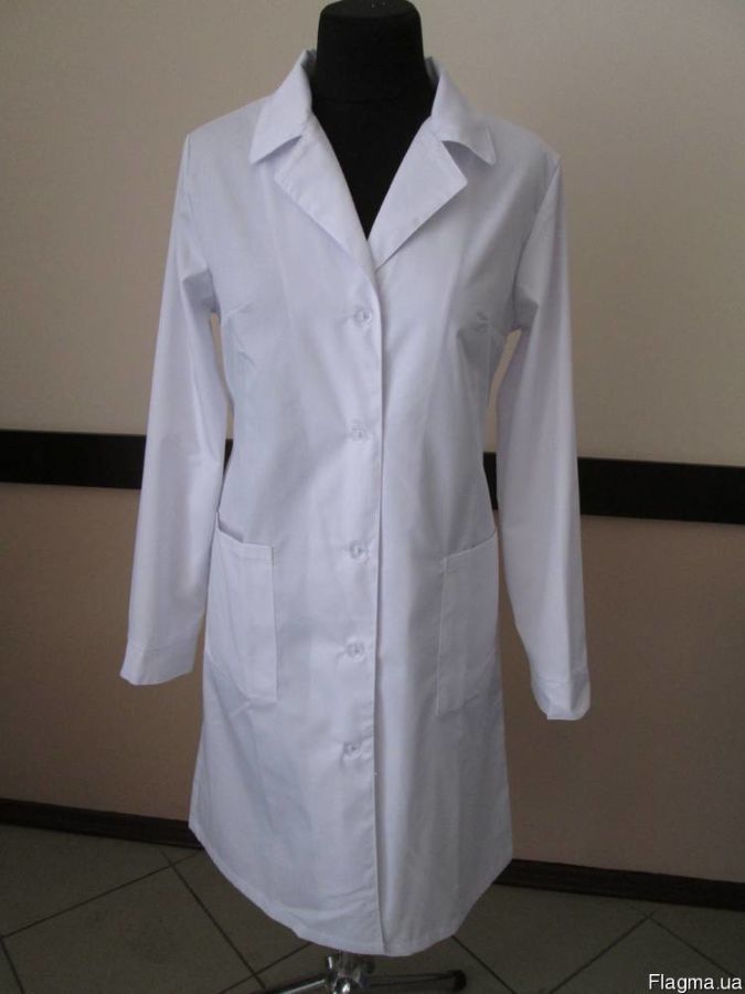 Белый медицинский халат, пошив медицинской одежды оптом