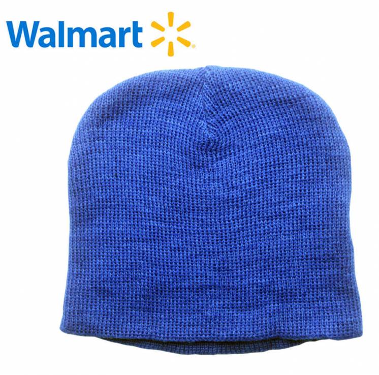 Шапка деми на 6-12 мес  Walmart Америка синяя однотонная