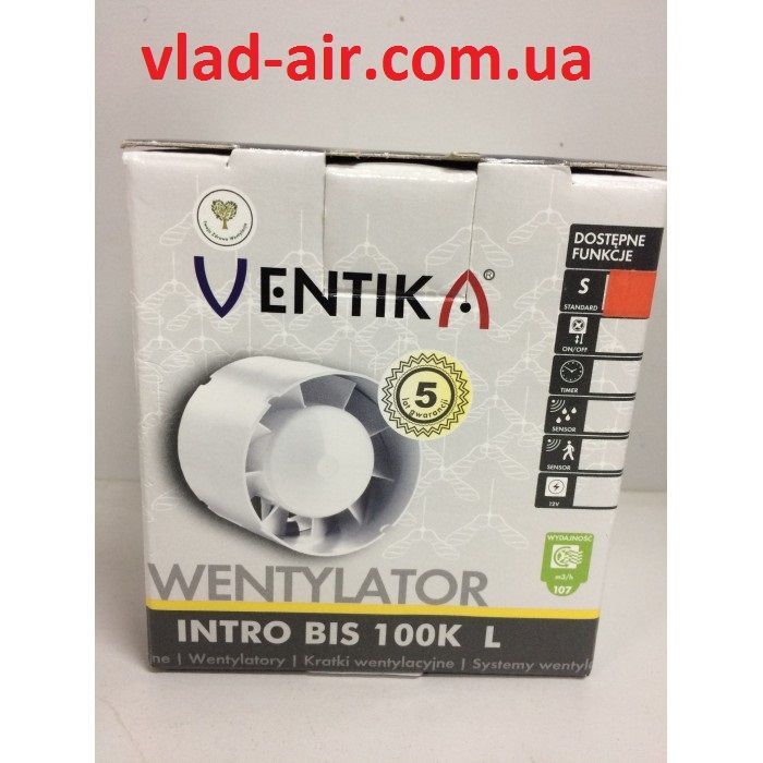Вентилятор бытовой VENTIKA BIS 100K L