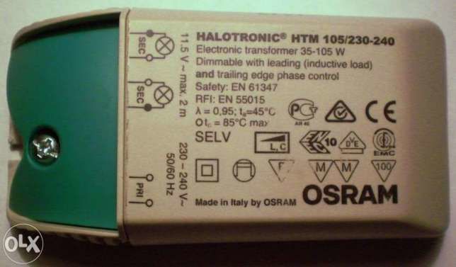 Электронный трансформатор для галогенных ламп OSRAM HTM 105/230-240