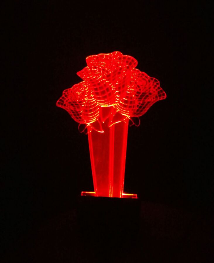 3d светильник ночник Букет роз (романтический подарок)