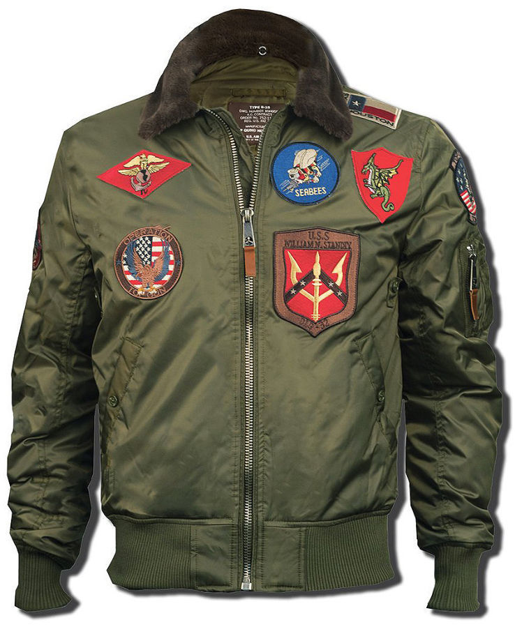Бомбер Top Gun Official B-15 Jacket With Patches (оливковий)