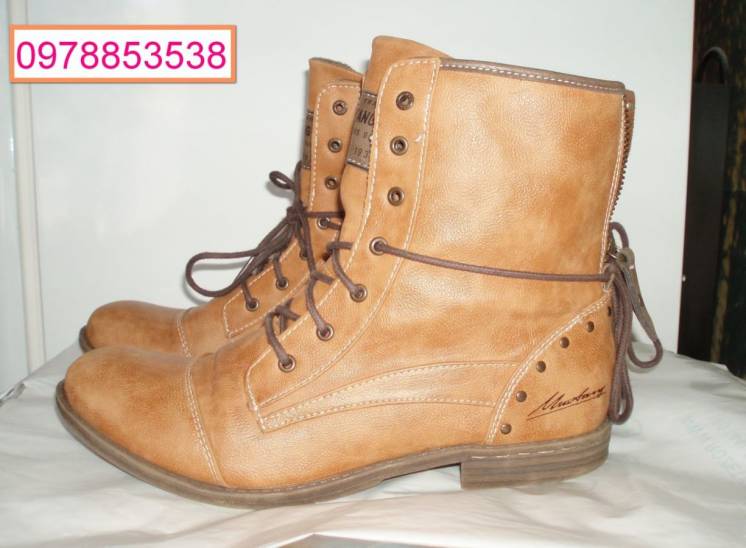 Ботинки демисезон MUSTANG SHOES Lace-up boots - kastanie,39 р - 25 см