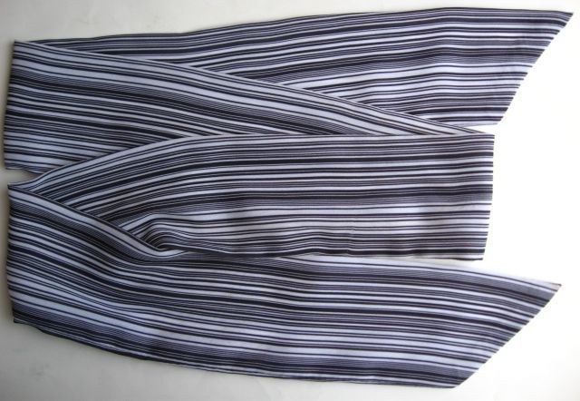 Пояс, галстук бант женский, полоска мелкая чёрно-белая, ткань, 1.45 м