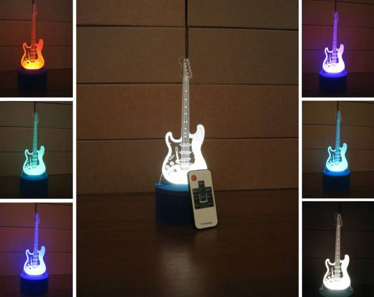 Подарок электрогитара - 3D светильник (ночник)