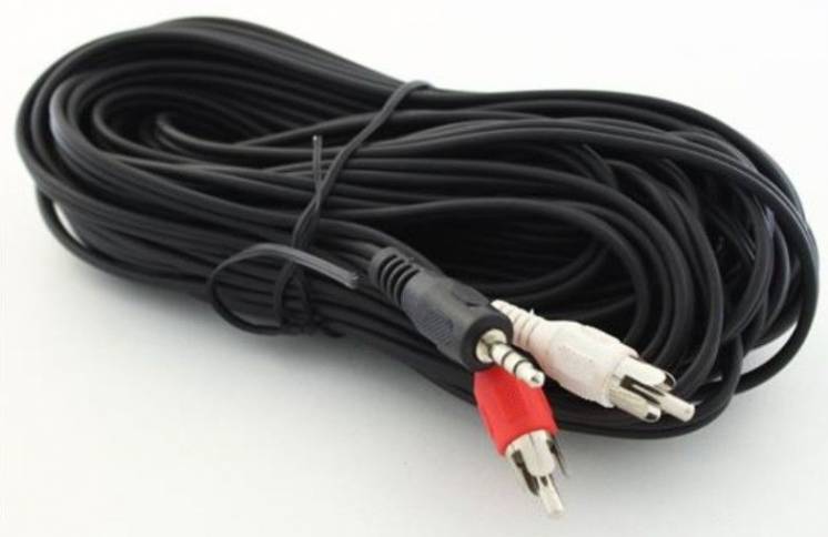 Аудиошнур кабель Jack стереоштекер 3.5 на 2 штекера RCA (тюльпан) 5 ме