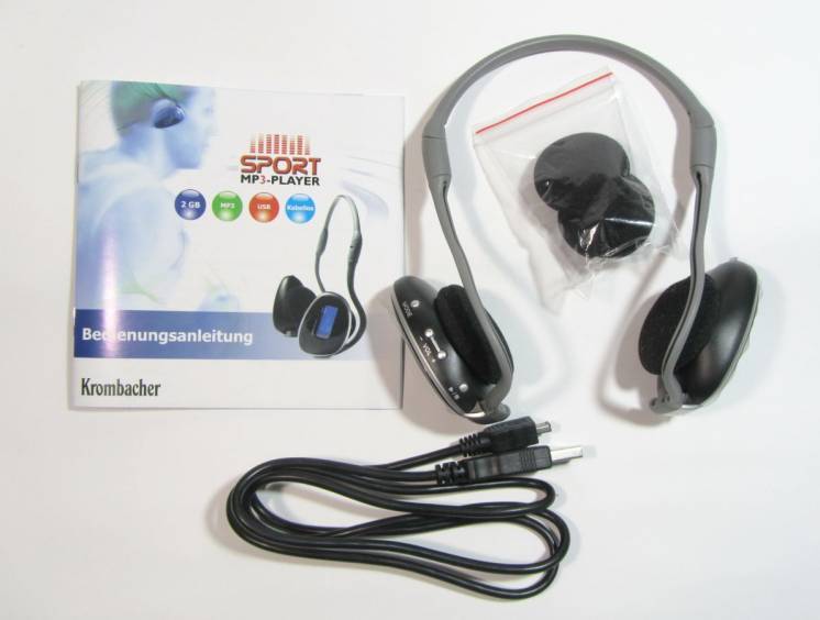 Спортивные наушники Krombacher с MP3 плеером из Германии