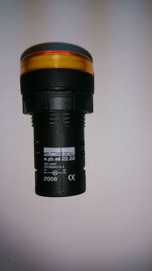Лампа AD-22DS LED-матрица d22мм желтый 230B