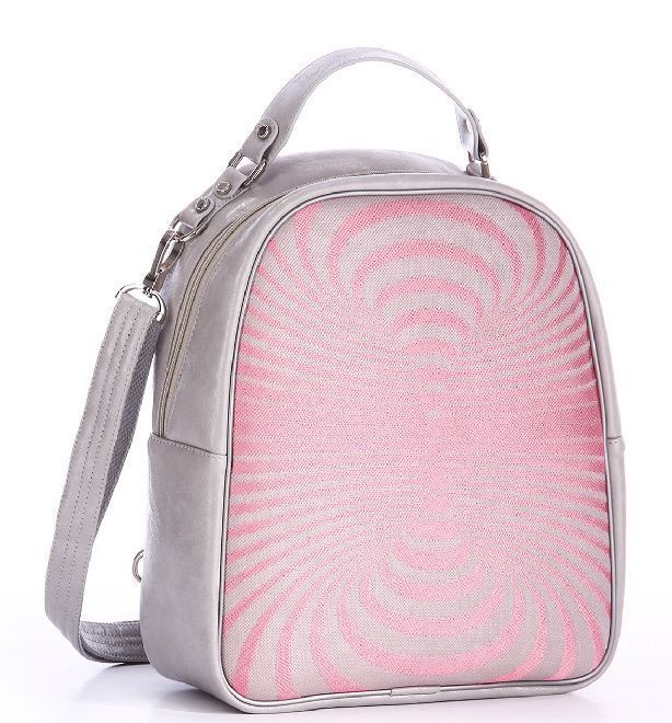 Женская серая с розовым повседневная сумка-рюкзак
