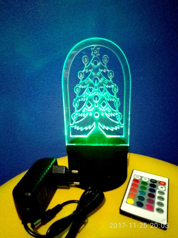 Елка в оправе, ночник, светильник, LED лампа елочка подарок новогодний