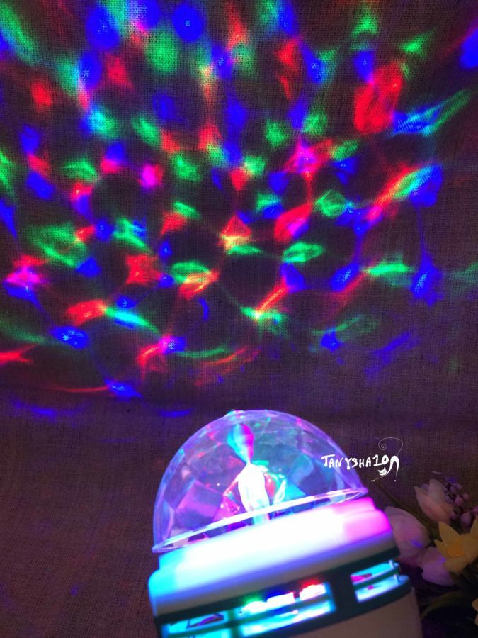 Вращающаяся Новогодняя диско-лампа диско шар цветомузыка с патроном