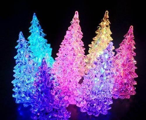 Светящаяся елка, минисветильник, подарок, Новый год, желтый, синий, зе