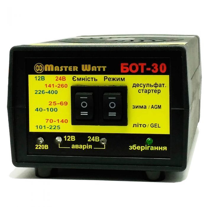 БОТ-30 - десульфатирующее зарядное устройство 12/24В c функцией пуска