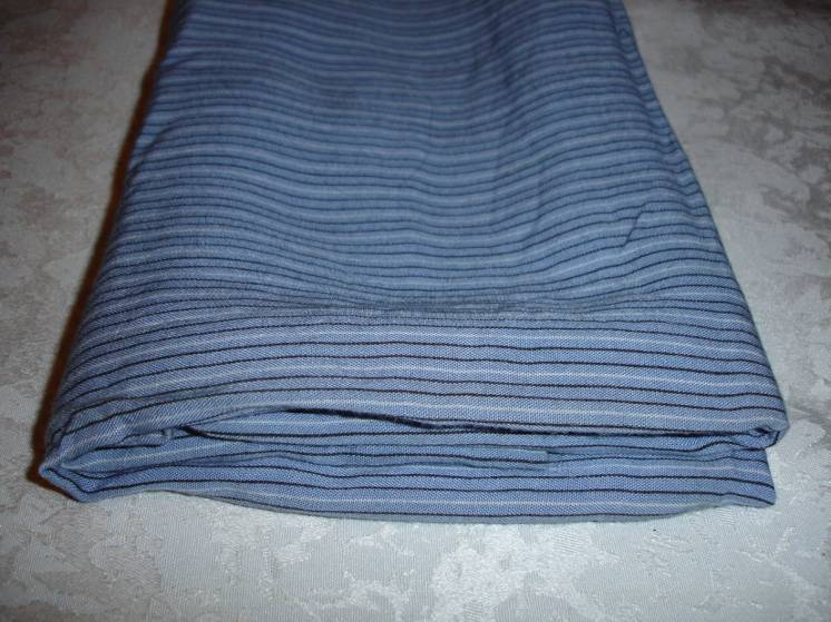 Отрез ткани/відріз тканини х/б синьо-сірої у вертик. смужку 70х220 см