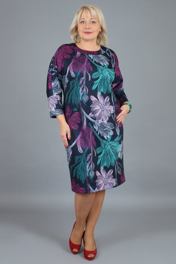 Продам плаття з фіолетово-зеленим квітковим принтом