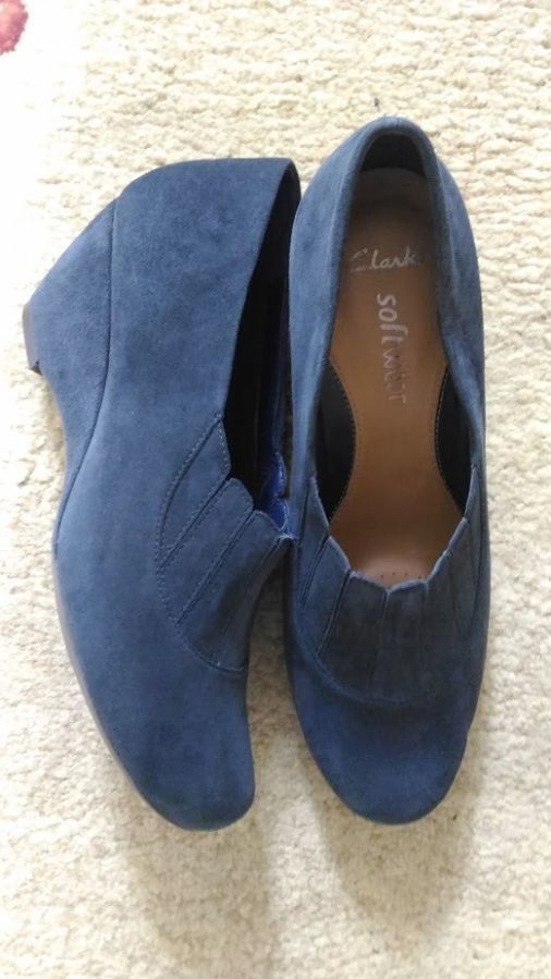 Ботильоны, туфли clarks синего цвета 39 размер