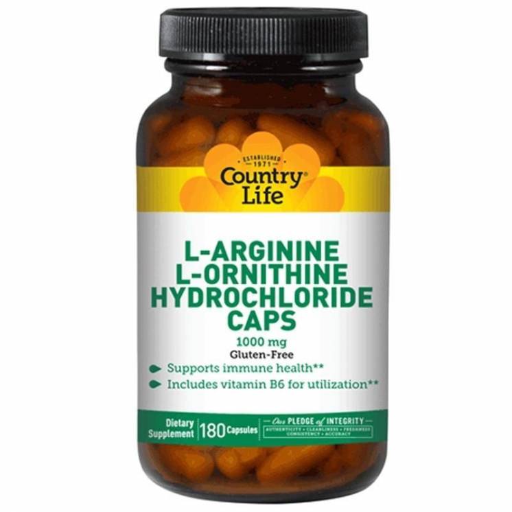 Комплексные аминокислоты Country Life L-arginine+l-ornithine 90тbl