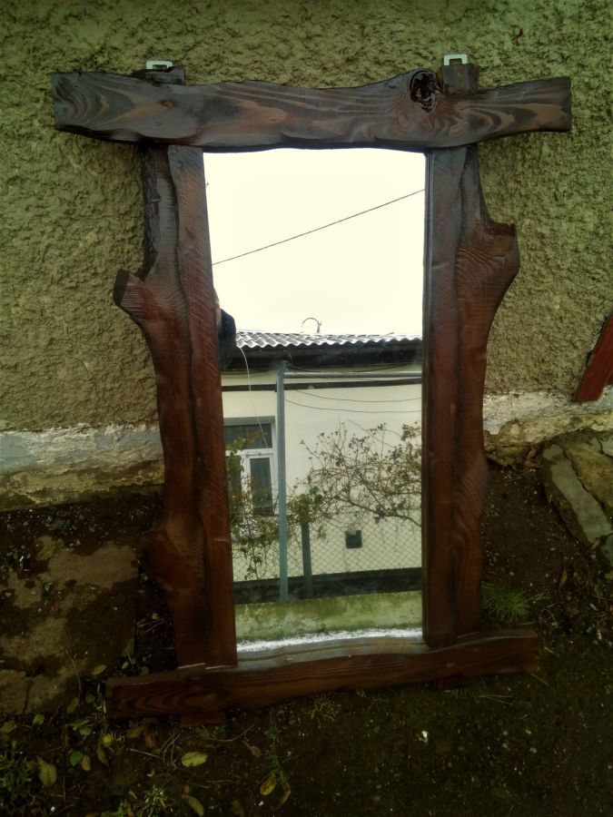 Деревянная рамка для зеркала ( зеркало ) рама, под старину, в баню