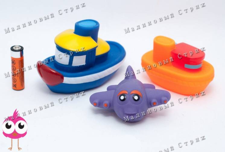 Игрушки — резиновые пищалки для купания «Транспорт», 3 шт, корабль