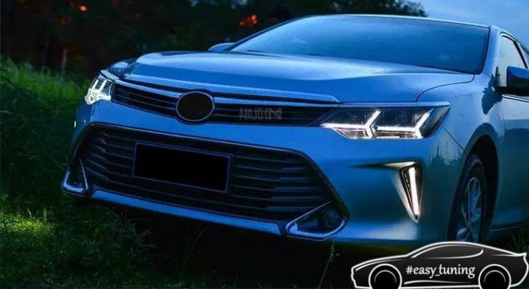 Toyota Сamry V55 передняя оптика фары ксенон ,фары тюнинг Y стиль 2015