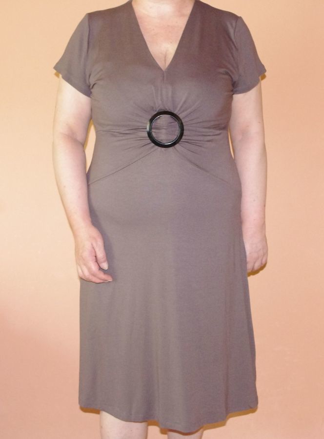 Платье Летнее Новое (Германия) Коричневого Цвета С Пряжкой 52 Размер