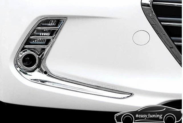 Hyundai Elantra AD 2016+ хром накладки на передние противотуманные фар