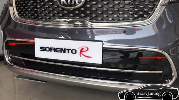 Kia Sorento UM 2015+ хром накладки на решетку радиатора тип A