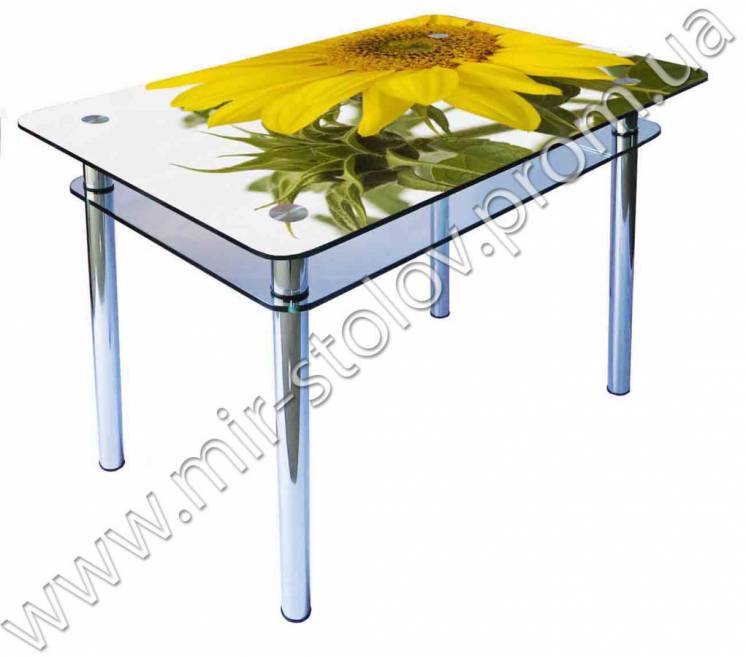 Кухонный стеклянный стол Антоник КС-1 (900/600)