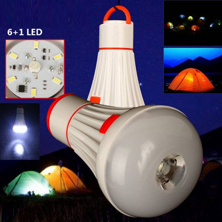 Туристический кемпинговый фонарь, лампа для палатки 6+1 Led на 18650