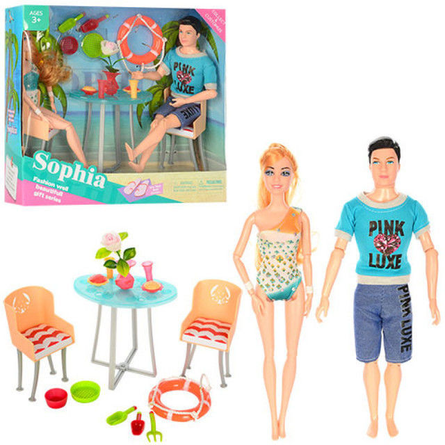 Кукла Барби и Кен на отдыхе, куклы на шарнирах