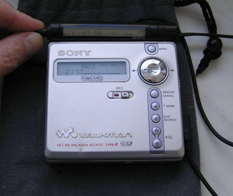 Sony Net MD MZ-N707, плеер записующий, минидисковый с чехлом
