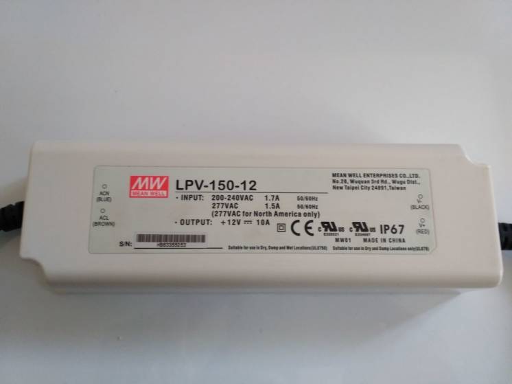 Блок питания влагозащищенный MEAN WELL LPV-150-12 12В 10А