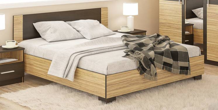 Двуспальная кровать вероника (зебрано). мебель со склада недорого