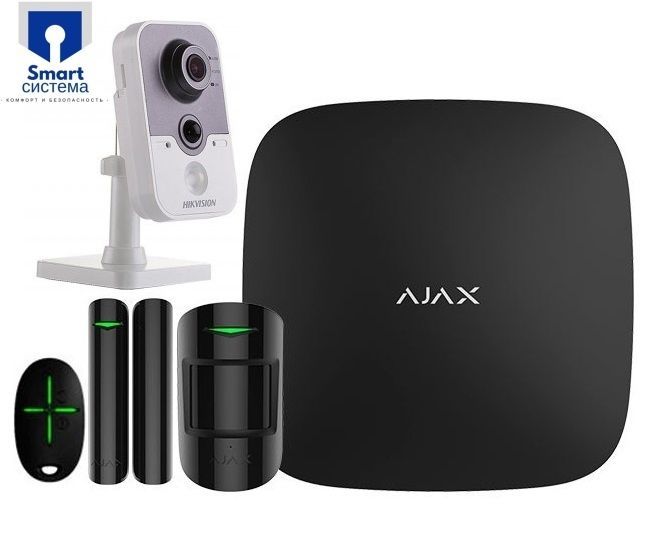 Ajax StarterKit черный + IP-видеокамера Hikvision DS-2CD2420F-IW