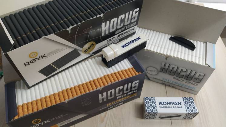 Сигаретные гильзы, HOCUS (стандартные; черные; белые), Польша