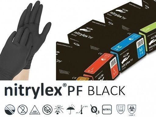 Перчатки нитриловые черные Nitrylex PF Black