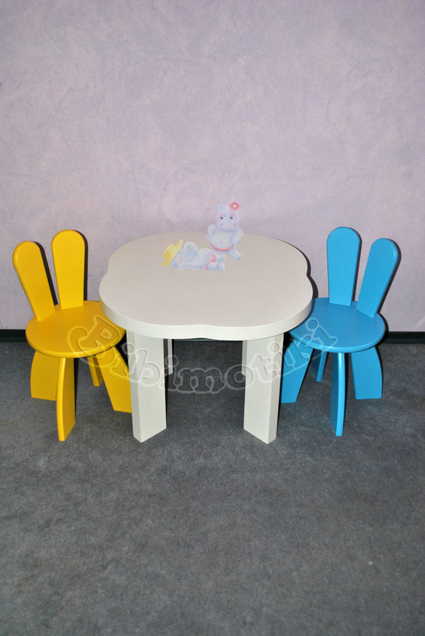 Столик и стульчики Зайчикики, детский набор стол со стульями