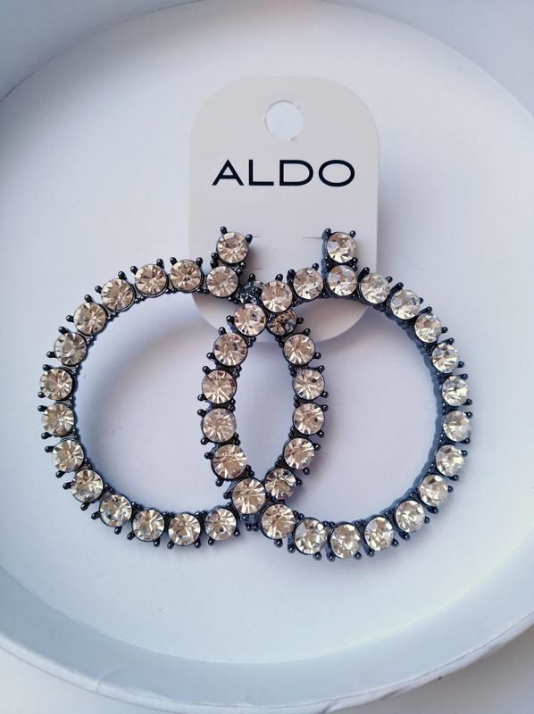 Серьги кольца с кристаллами от бренда ALDO. Эффектно и стильно. Коллек