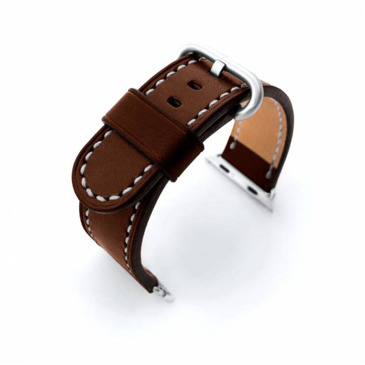 Ремешок для Apple Watch тёмно-коричневый итальянская кожа изготовление