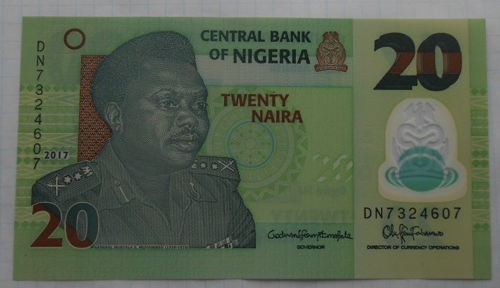 Продам банкноту Нигерия 20 найр 2017 год . Пластик.