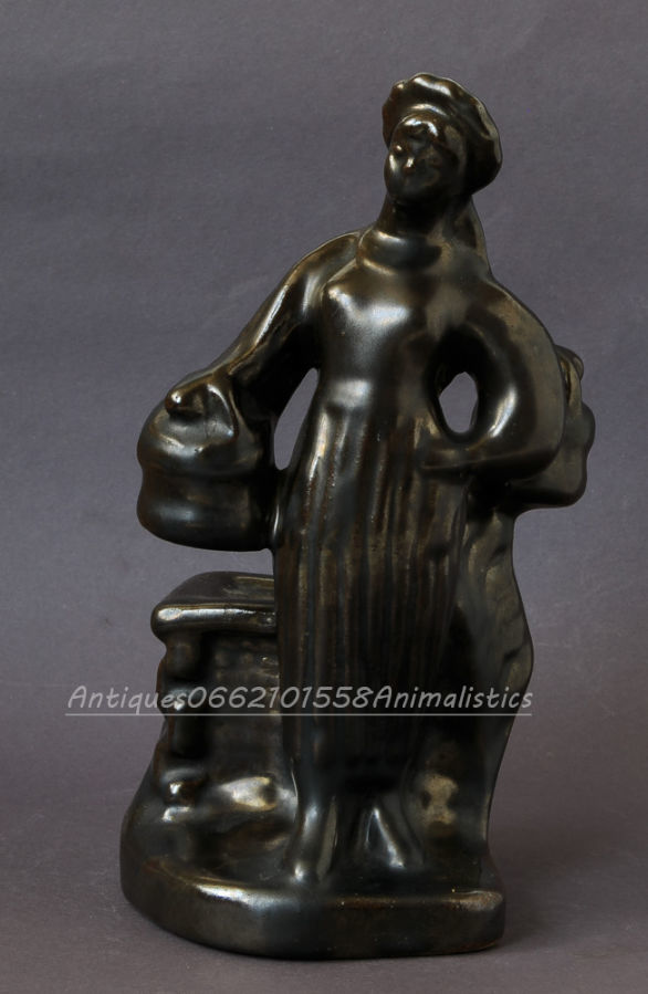 Статуэтка майолика обливная керамика девушка с коромыслом лксф львов