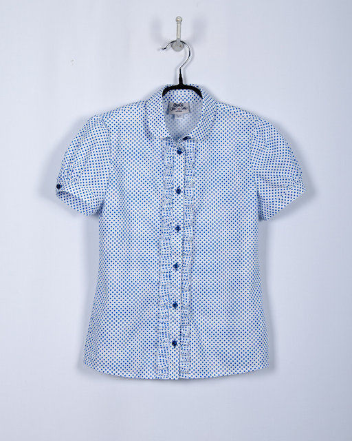 Bogi. блуза для дівчинки блакитний горох короткий рукав102.018.0278.01