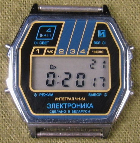 Часы электроника чн-54 с цнх 5 мелодий арт.1155