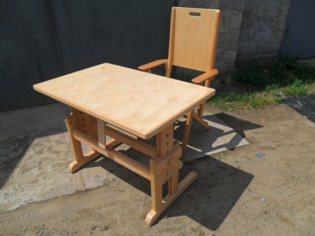 Новый стол-парта + складной стул для ребенка, натуральное дерево