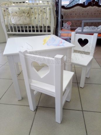Набор стол и стул «Сердечки», детский столик, стульчик