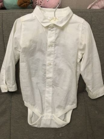 Белая рубашка на годик,нарядная рубашка на мальчика,рубашка Некст