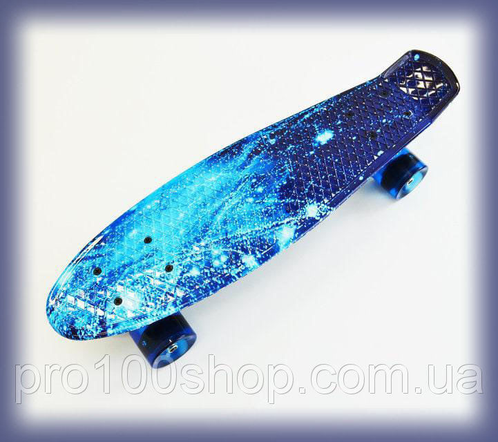 Скейт пенни борд ( Penny Board ) Original 22 Космос синий Led со светя