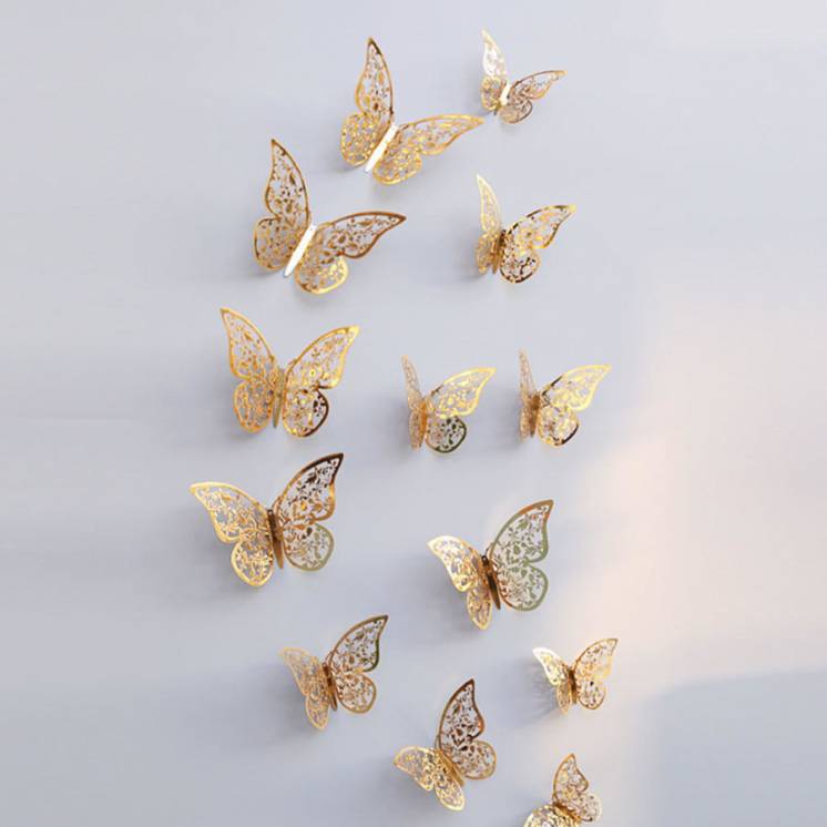 Бабочки интерьерные ажурные 3D