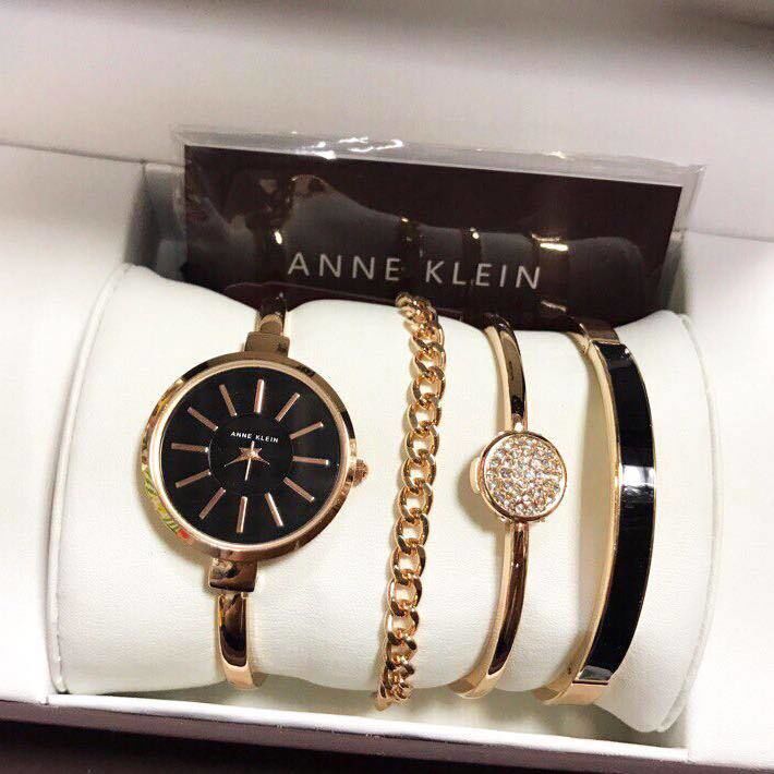 Хит цена! Подарочный набор женские часы Anne Klein Gold в шкатулке